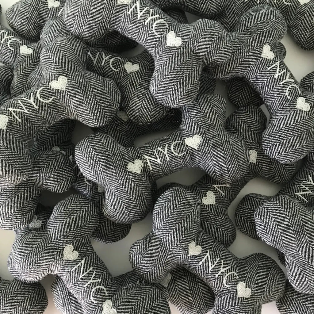 Tweed Dog Toy • Custom Embroidered • Hand Stitched