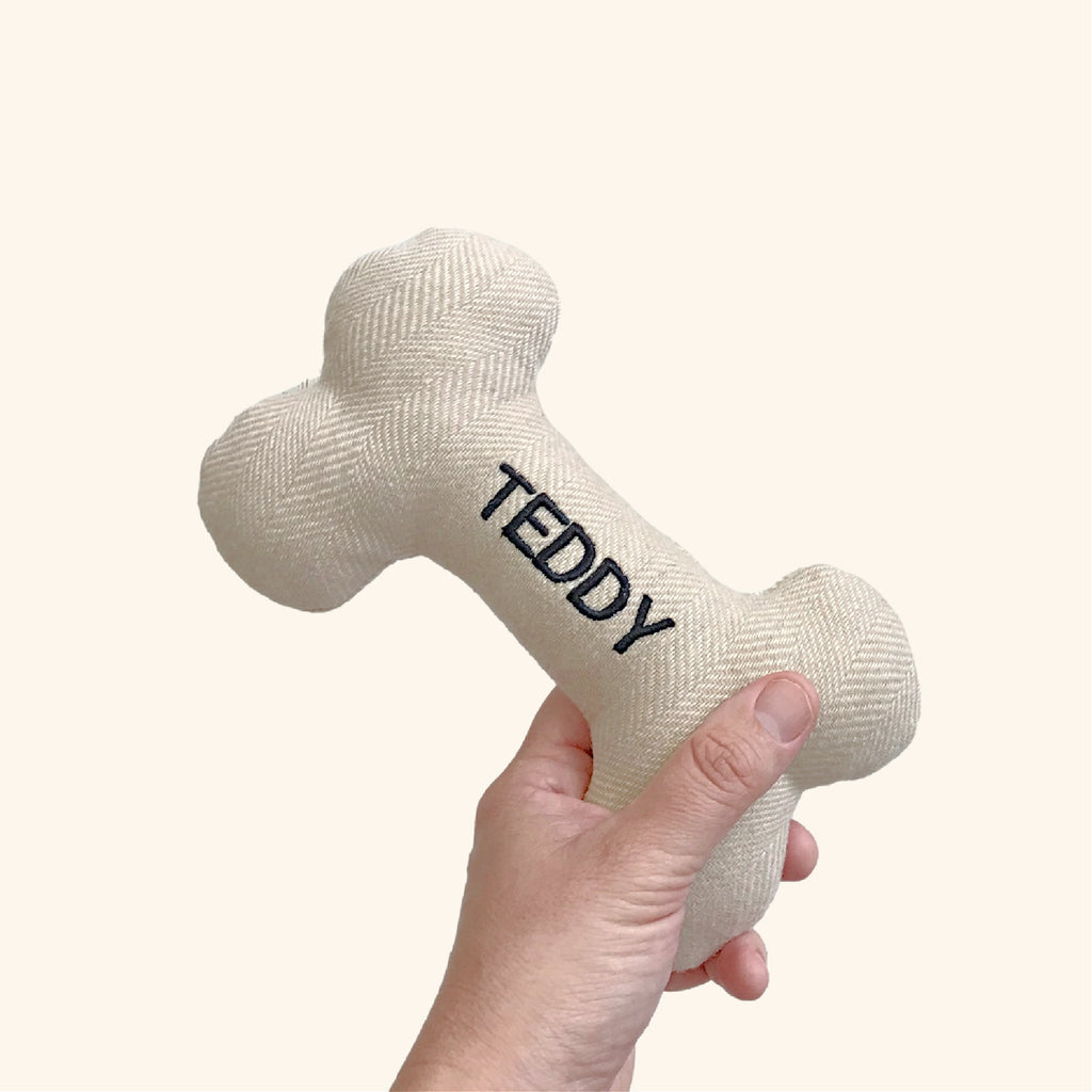 Tweed Dog Toy • Custom Embroidered • Hand Stitched