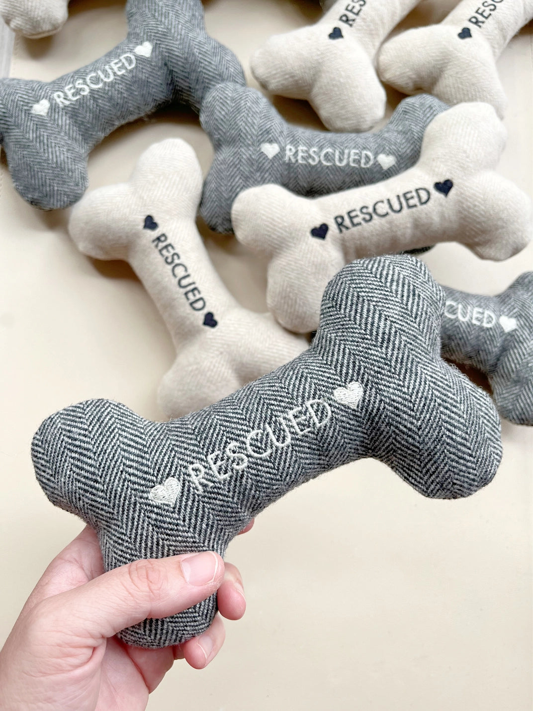 Tweed Dog Toy • Custom Embroidered • Hand Stitched