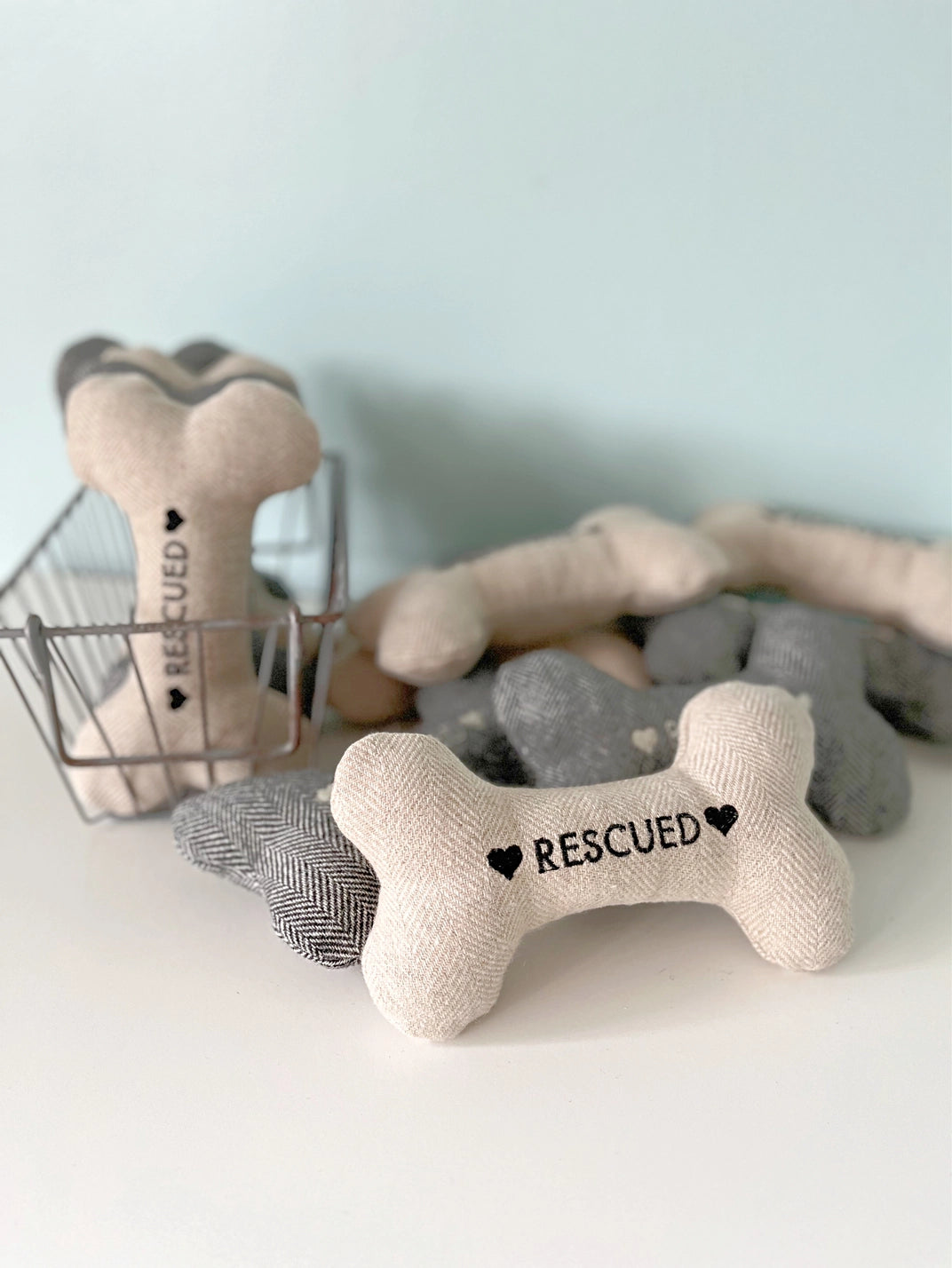 Tweed Dog Toy • Custom Embroidered • Hand Stitched